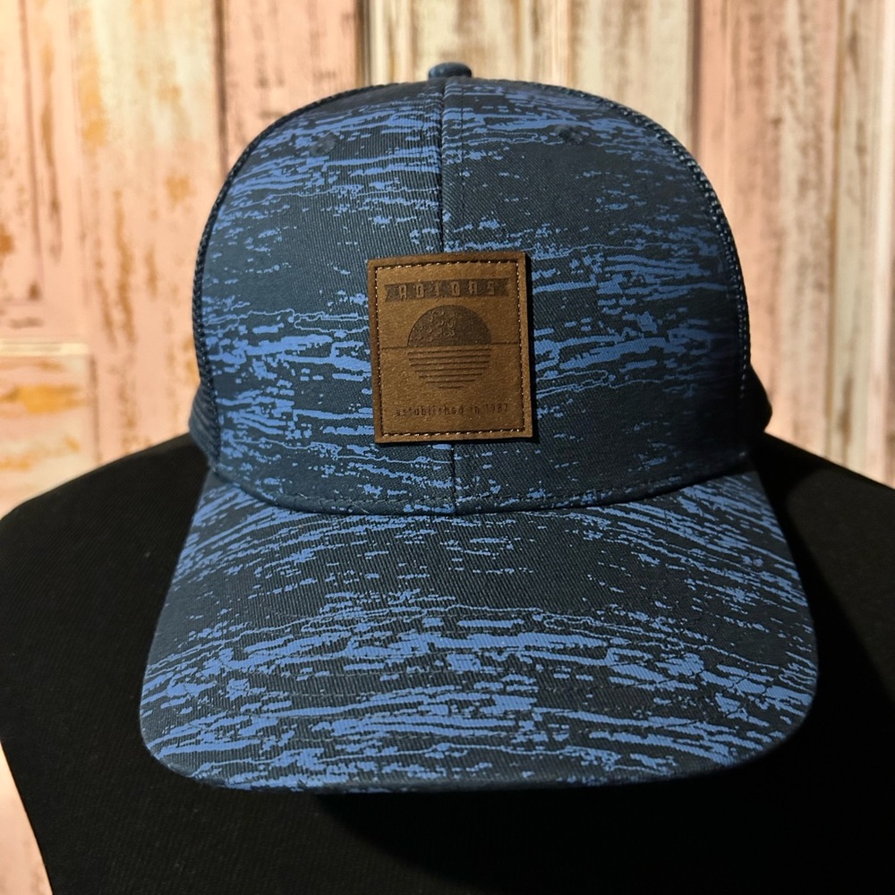 adidas Blue Patterned Cap with Brown Patch - image 1